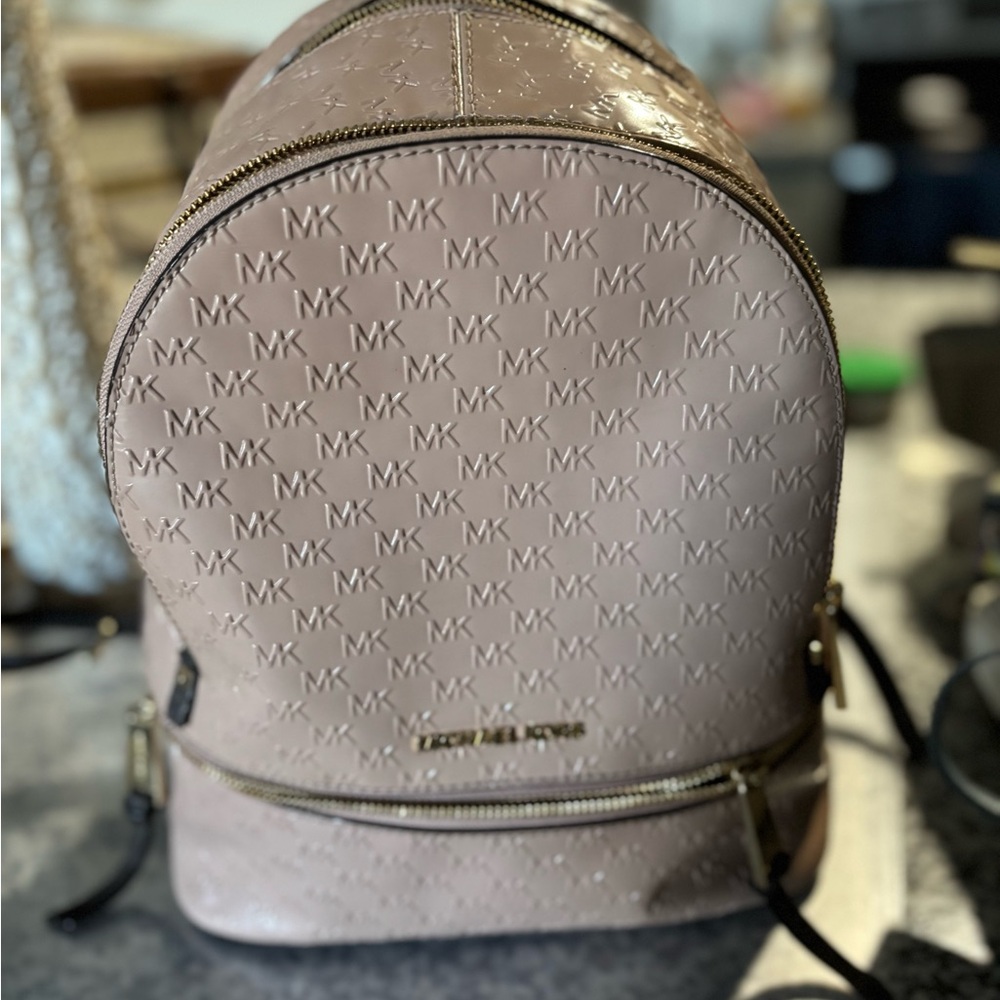 Michael Kors Blush Embossed Backpack